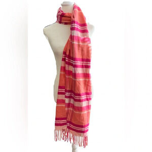 Old Navy Pink/Coral/White Plaid SuperSoft Scarf